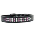 Unconditional Love Two Row Pearl & Pink Crystal Dog CollarBlack Size 12 UN847201